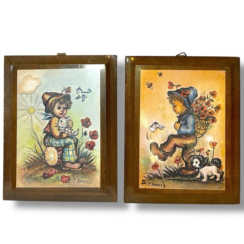 Cottagecore Grandmacore Hummel Children Pictures Framed Set of 2~Still Sealed.